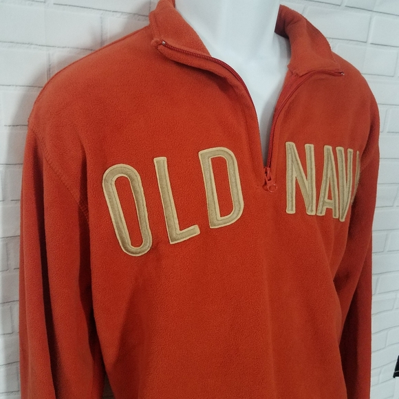 Old Navy Orange Fleece Pullover Sweater - Picture 2 of 6
